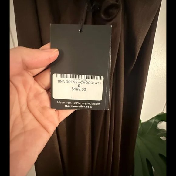 Reformation Tina Dress in Chocolate - New with tag - Picture 4 of 5